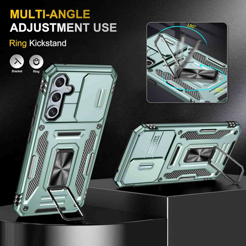 Фото Удароміцний чохол Camshield Army Ring на Samsung Galaxy A57 5G (Зелений / Light Green) в маназині vchehle.ua