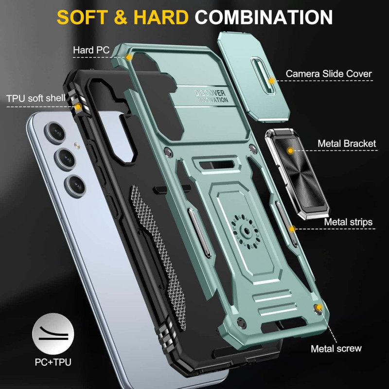 Купити Удароміцний чохол Camshield Army Ring на Samsung Galaxy A57 5G (Зелений / Light Green) на vchehle.ua