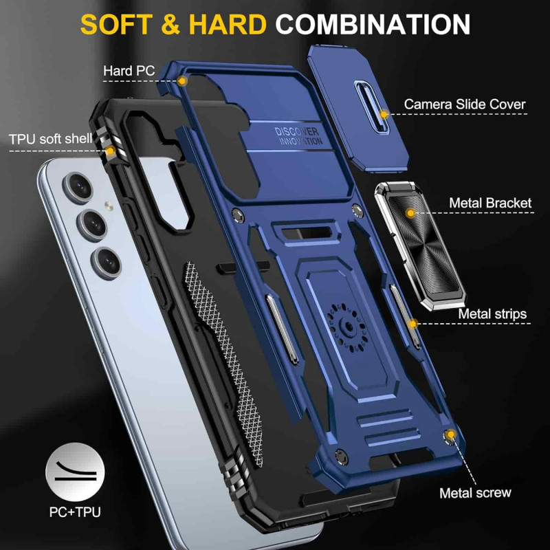 Удароміцний чохол Camshield Army Ring на Samsung Galaxy A57 5G (Синій / Navy) в магазині vchehle.ua