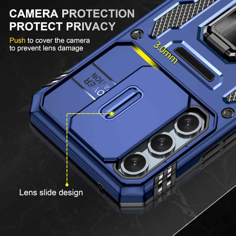 Замовити Удароміцний чохол Camshield Army Ring на Samsung Galaxy A57 5G (Синій / Navy) на vchehle.ua