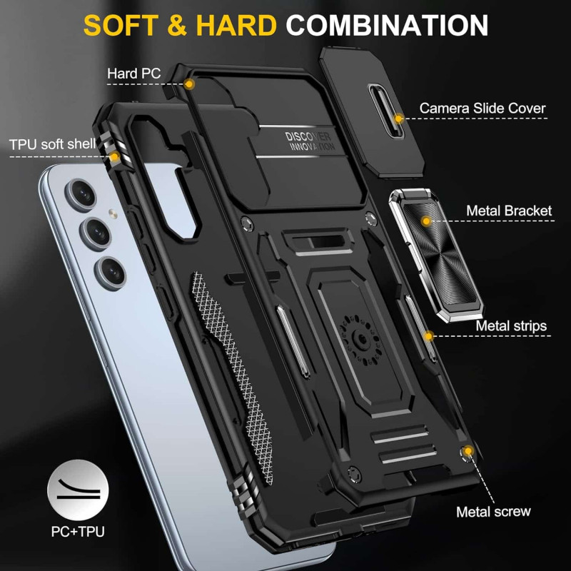 Фото Удароміцний чохол Camshield Army Ring на Samsung Galaxy A57 5G (Чорний / Black) в маназині vchehle.ua