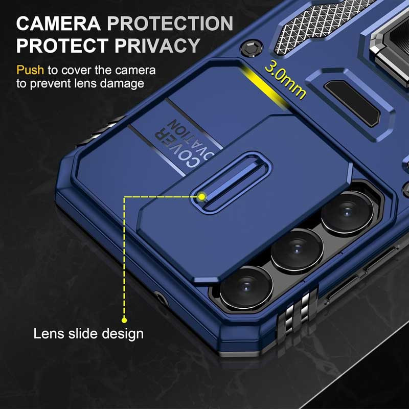Заказать Ударопрочный чехол Camshield Army Ring для Samsung Galaxy S21 FE (Синий / Navy) на vchehle.ua