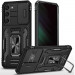 Ударопрочный чехол Camshield Army Ring для Samsung Galaxy S21 FE (Черный / Black)