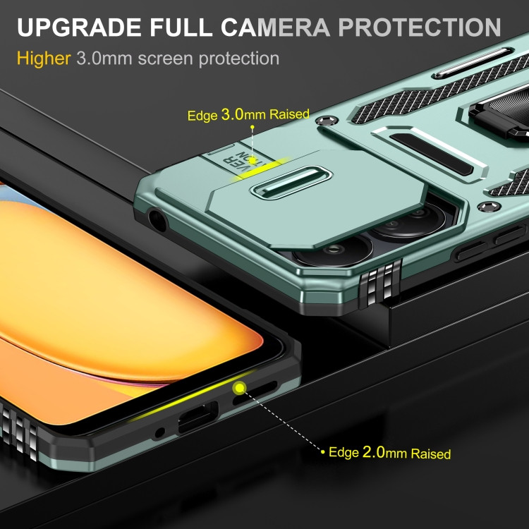 Заказать Ударопрочный чехол Camshield Army Ring для Xiaomi Redmi Note 13 Pro 4G / 14s / Poco M6 Pro 4G (Зеленый / Light Green) на vchehle.ua
