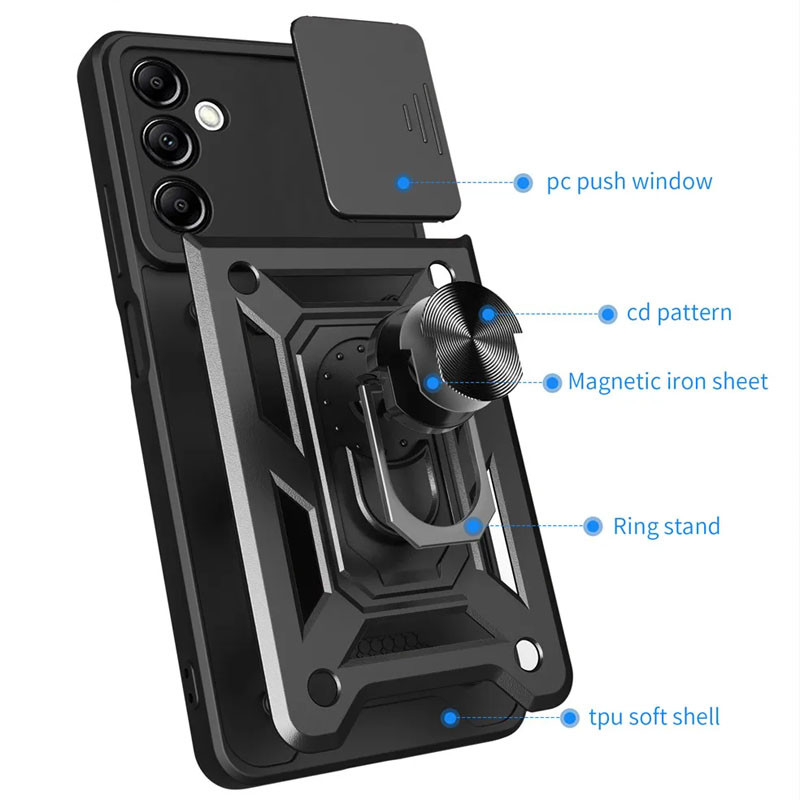 Фото Ударопрочный чехол Camshield Serge Ring для Samsung Galaxy A37 5G (Черный) в магазине vchehle.ua