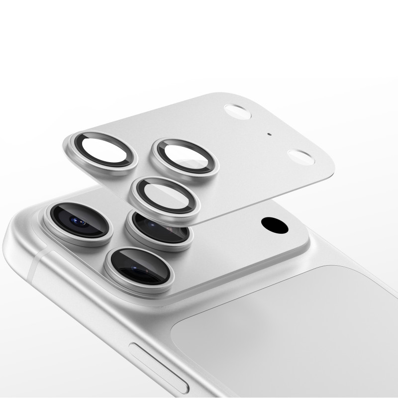 Фото Захисне скло BlueO Metal Block на камеру на Apple iPhone 18 Pro (6.3") (Срібний / Silver) в маназині vchehle.ua