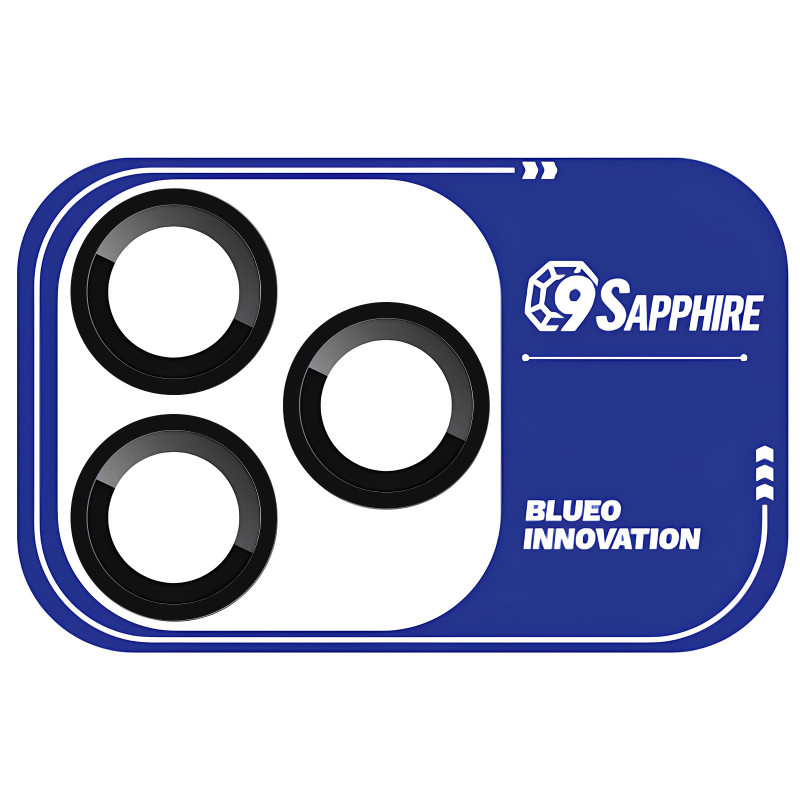 Захисне скло BlueO Sapphire на камеру на Apple iPhone 18 Pro / 18 Pro Max (Чорний / Black)