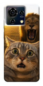 Чохол Shocked cat and lion для ZTE Blade V50 Vita
