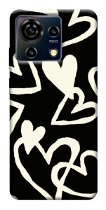 Чохол Black and white hearts для ZTE Blade V50 Vita