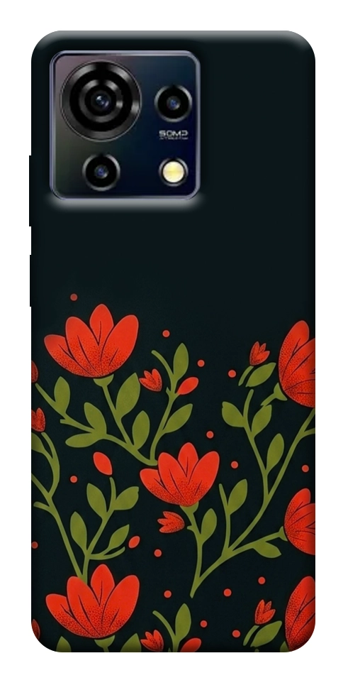 Чохол Червоний цвіт для ZTE Blade V50 Vita