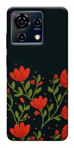 Чохол Червоний цвіт для ZTE Blade V50 Vita