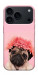 Чехол Мопс с цветами для iPhone 18 Pro