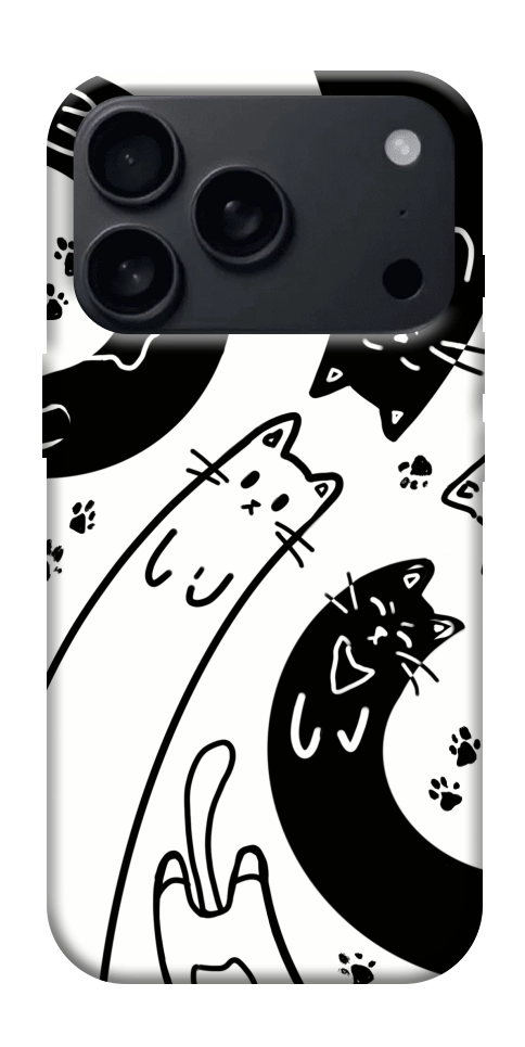 Чехол Черно-белые коты для iPhone 18 Pro