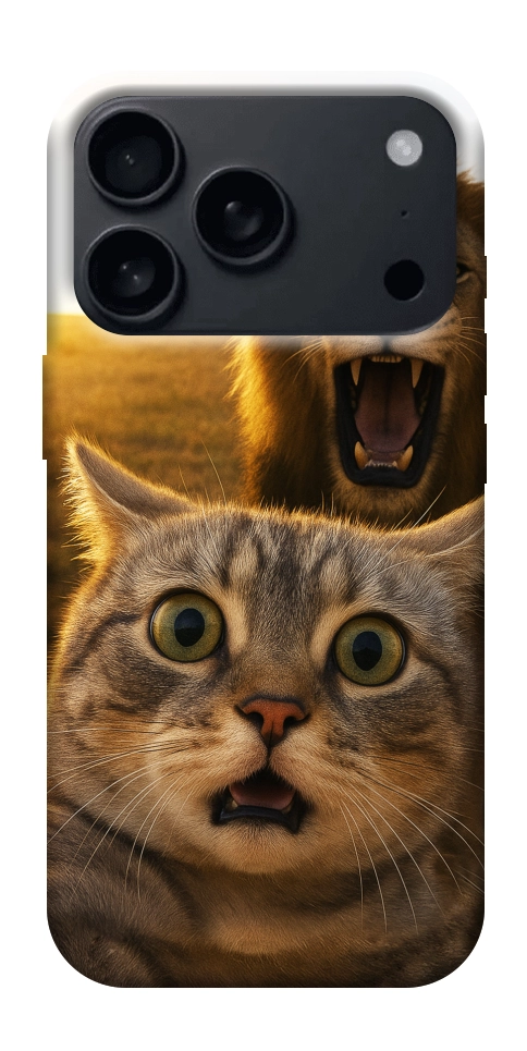 Чехол Shocked cat and lion для iPhone 18 Pro
