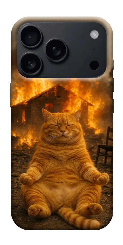 Чехол Burning cat для iPhone 18 Pro