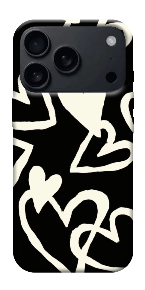 Чохол Black and white hearts для iPhone 18 Pro