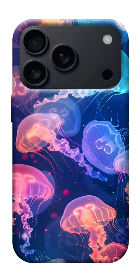 Чехол Neon jellyfishes для iPhone 18 Pro