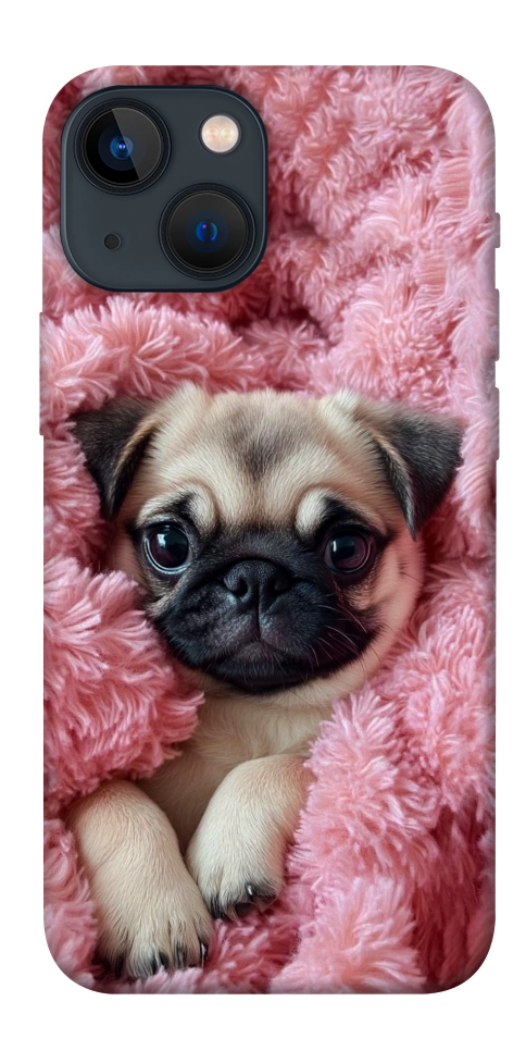 Чехол Мопс в нежностях для iPhone 13 mini