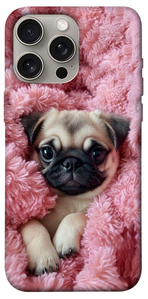 Чехол Мопс в нежностях для iPhone 15 Pro Max