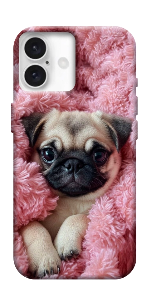Чохол Мопс у ніжностях для iPhone 16 Plus