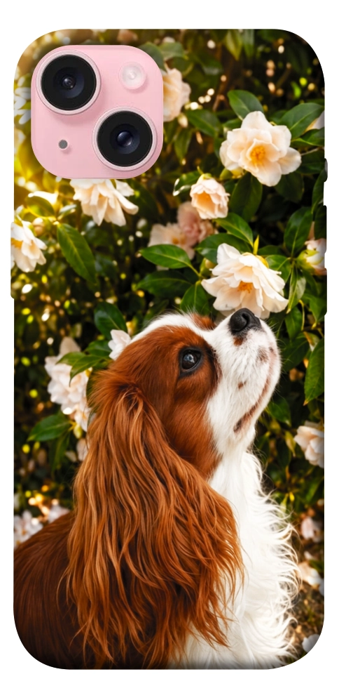 Чехол Flower spaniel для iPhone 15
