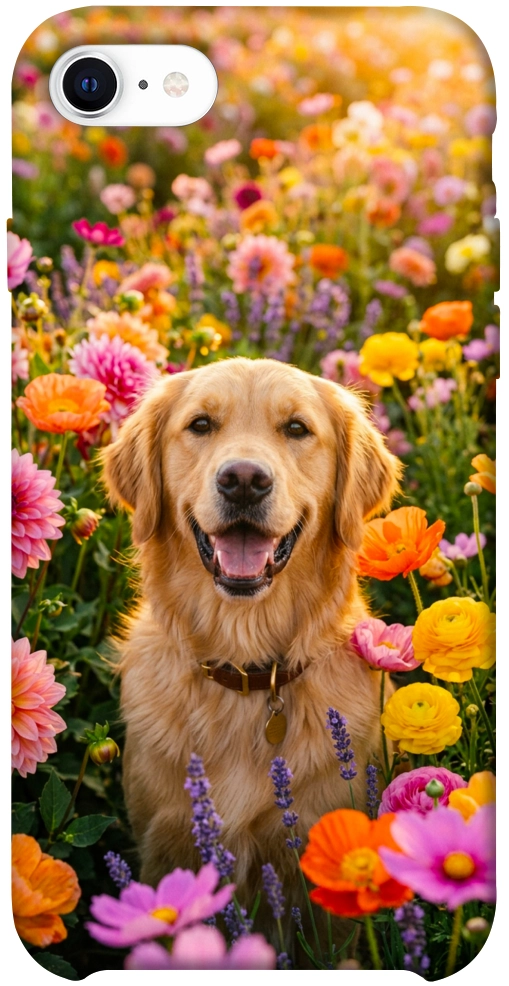 Чехол Flowery labrador для iPhone SE (2020)