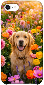 Чехол Flowery labrador для iPhone SE (2020)