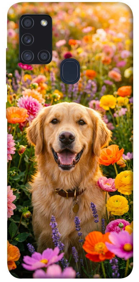 Чехол Flowery labrador для Galaxy A21s (2020)