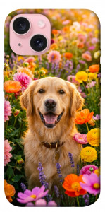 Чехол Flowery labrador для iPhone 15