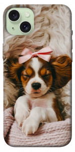 Чехол Sleepy spaniel для iPhone 15 Plus
