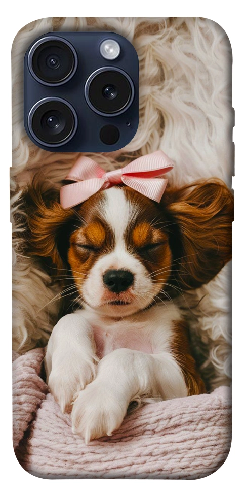 Чехол Sleepy spaniel для iPhone 15 Pro