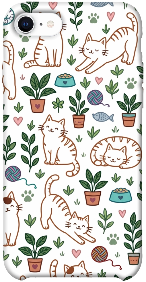 Чехол Cats pattern для iPhone SE (2020)