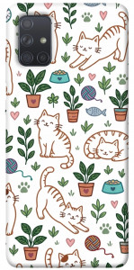 Чехол Cats pattern для Galaxy A71 (2020)