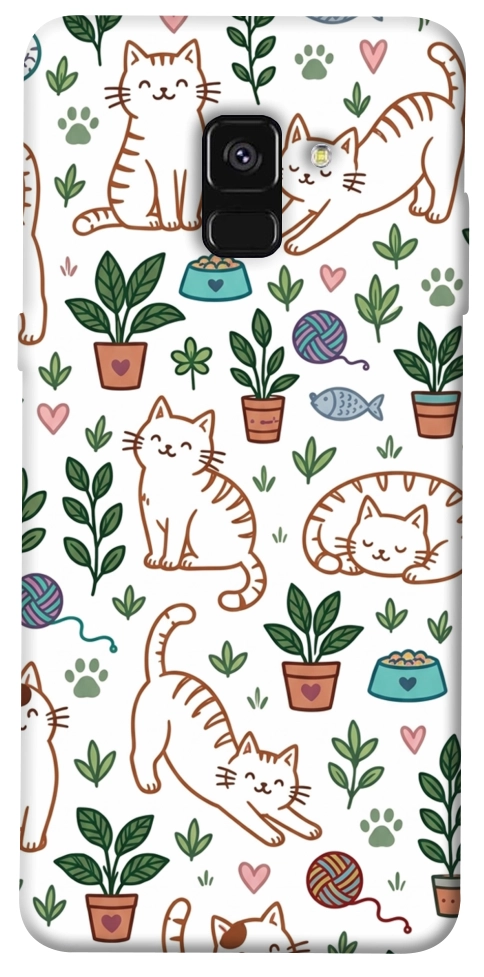 Чехол Cats pattern для Galaxy A8 (2018)