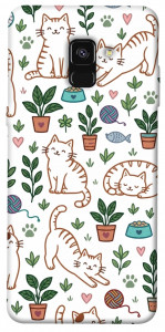 Чехол Cats pattern для Galaxy A8 (2018)