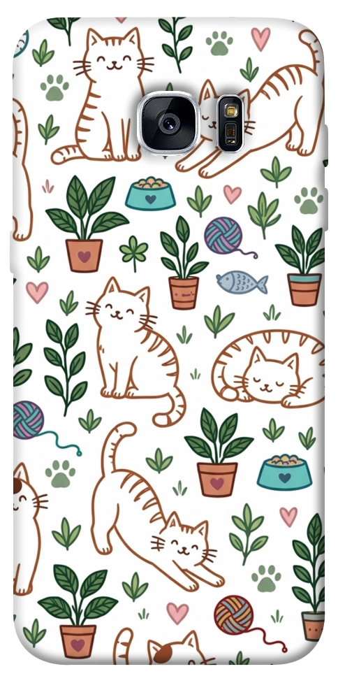 Чехол Cats pattern для Galaxy S7 Edge