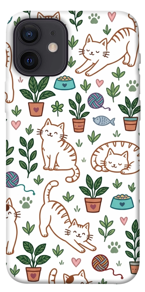 Чехол Cats pattern для iPhone 12