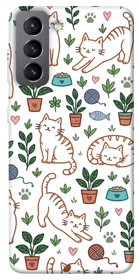 Чехол Cats pattern для Galaxy S21 FE