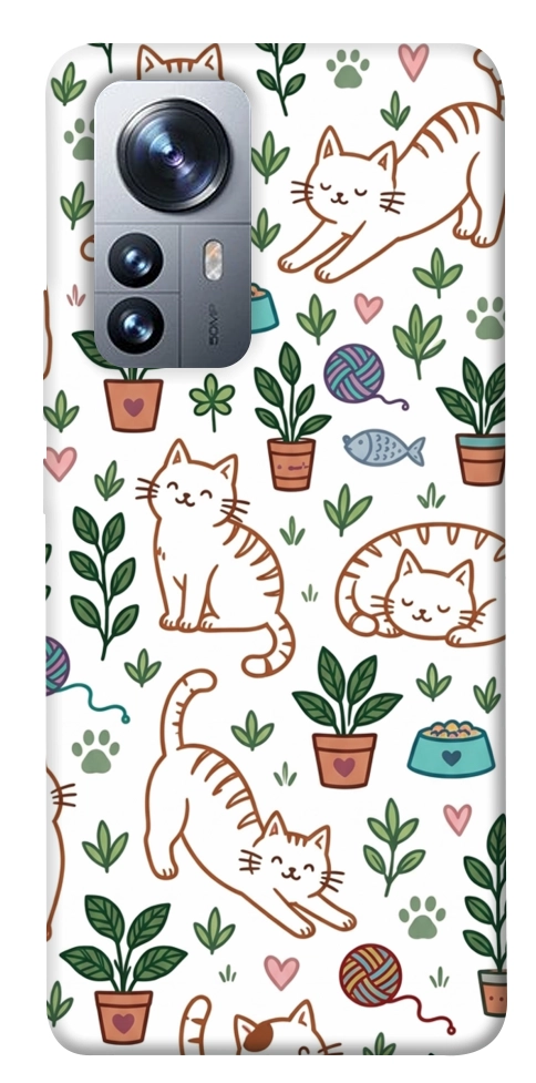 Чехол Cats pattern для Xiaomi 12