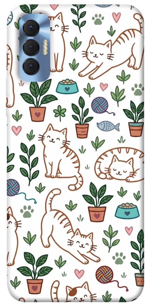 Чехол Cats pattern для TECNO Spark 8P