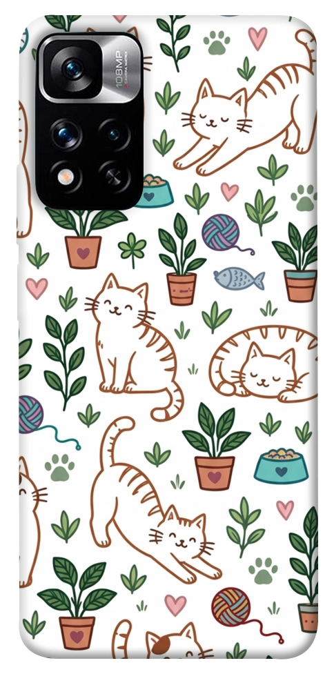 Чехол Cats pattern для Xiaomi Redmi Note 11 5G