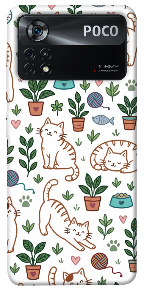 Чохол Cats pattern для Xiaomi Poco X4 Pro
