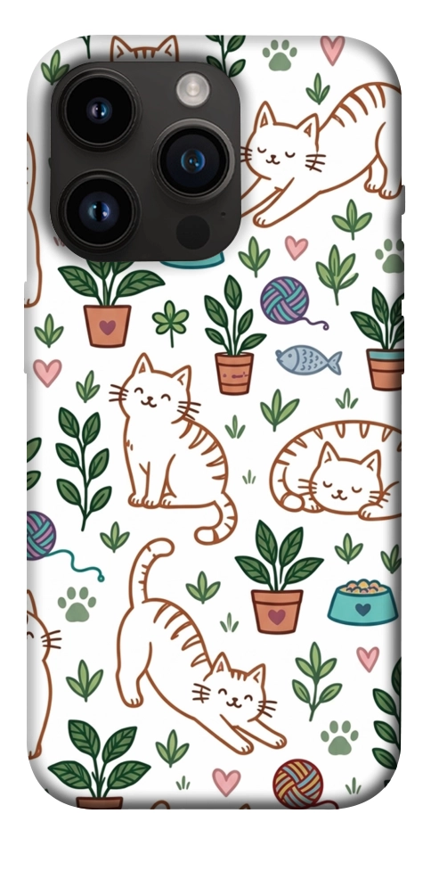 Чехол Cats pattern для iPhone 14 Pro