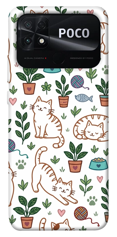 Чехол Cats pattern для Xiaomi Poco C40