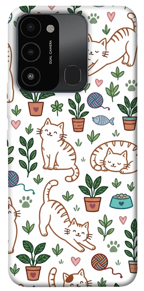 Чохол Cats pattern для TECNO Spark 8C
