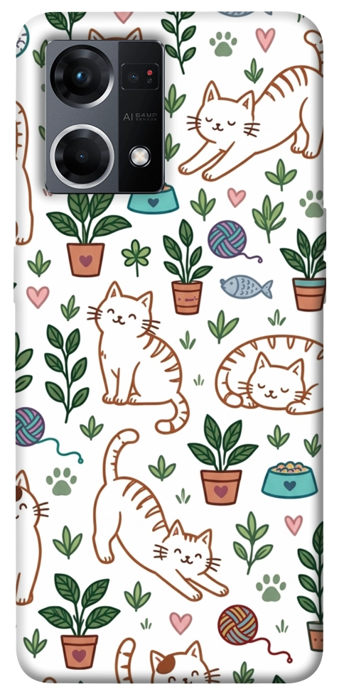 Чохол Cats pattern для Oppo Reno 7 4G