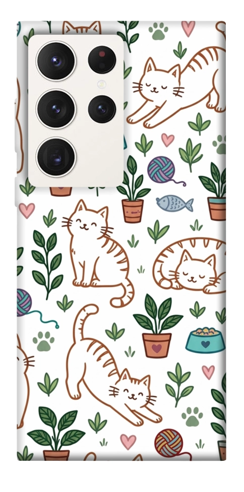 Чехол Cats pattern для Galaxy S23 Ultra