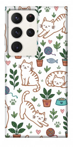 Чехол Cats pattern для Galaxy S23 Ultra