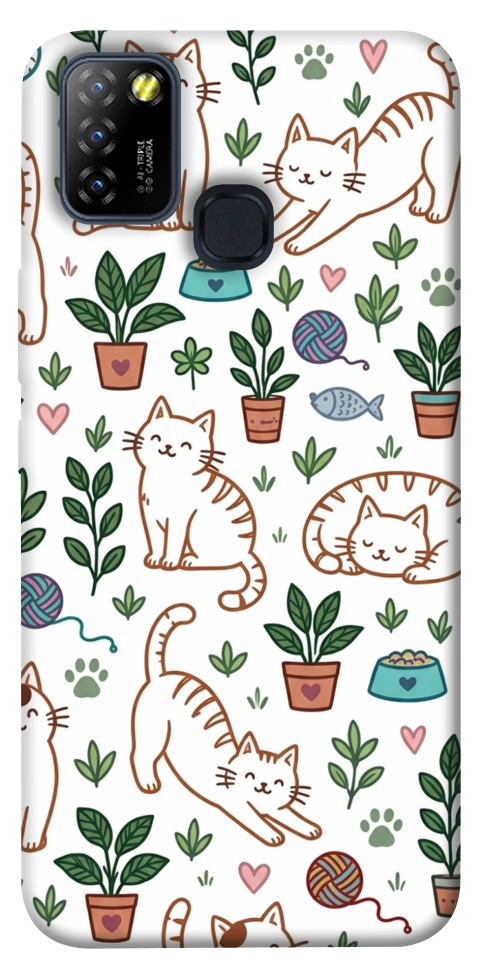 Чехол Cats pattern для Infinix Hot 10 Lite