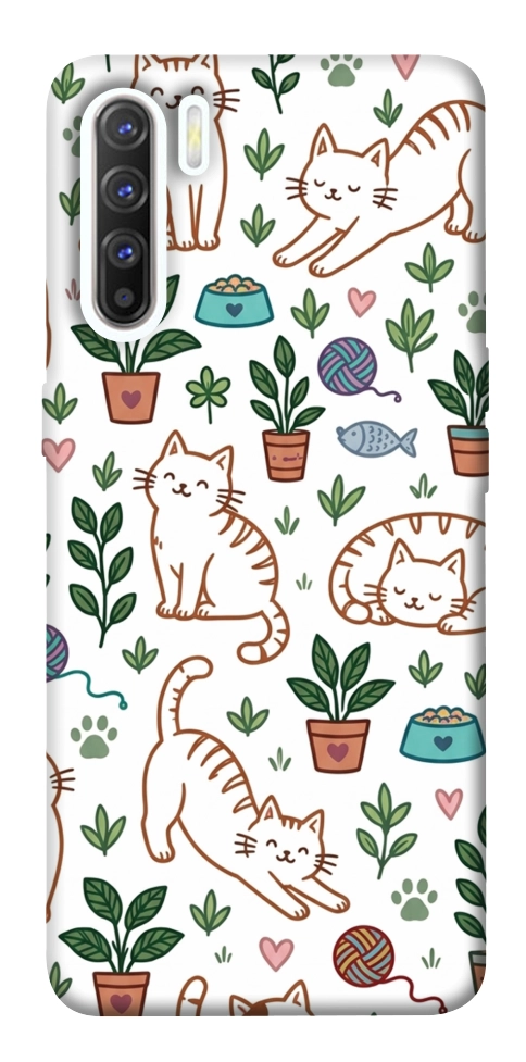 Чехол Cats pattern для Oppo Reno 3
